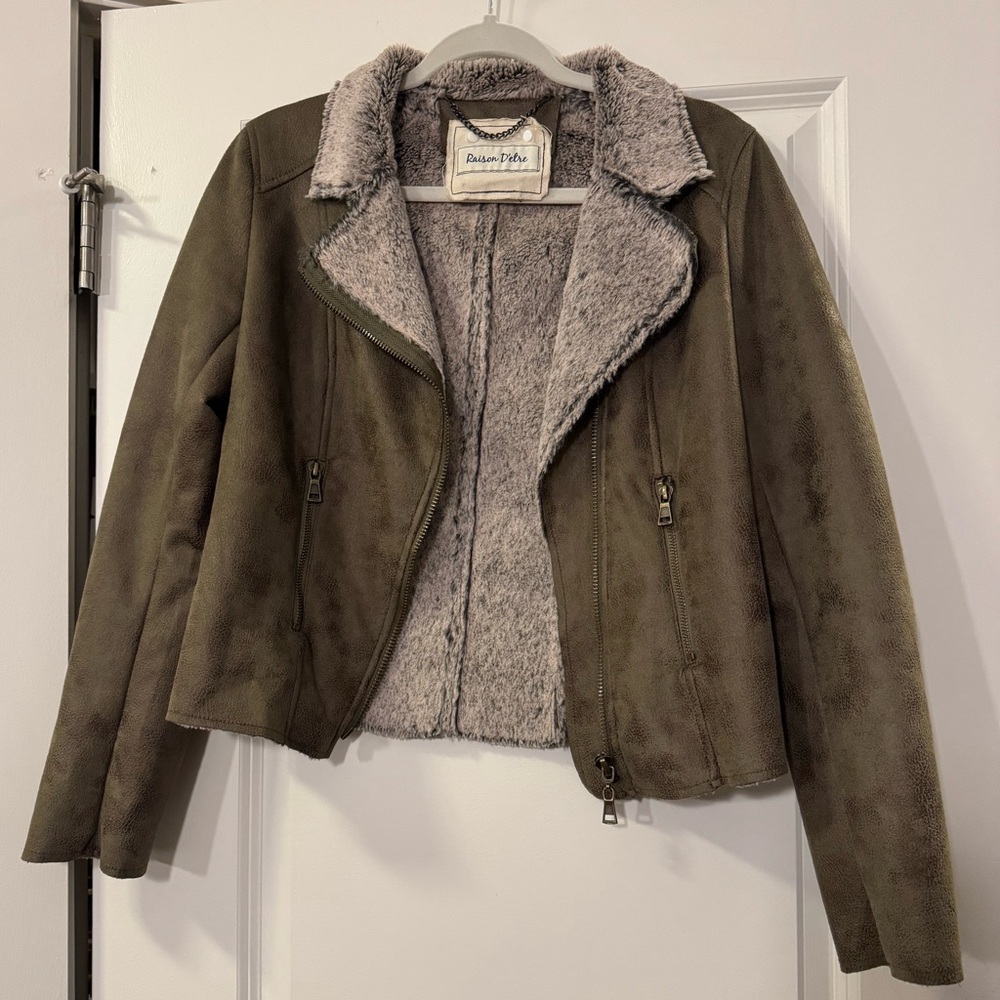 Raison D’etre Faux Fur/Suede Mob Wife Jacket